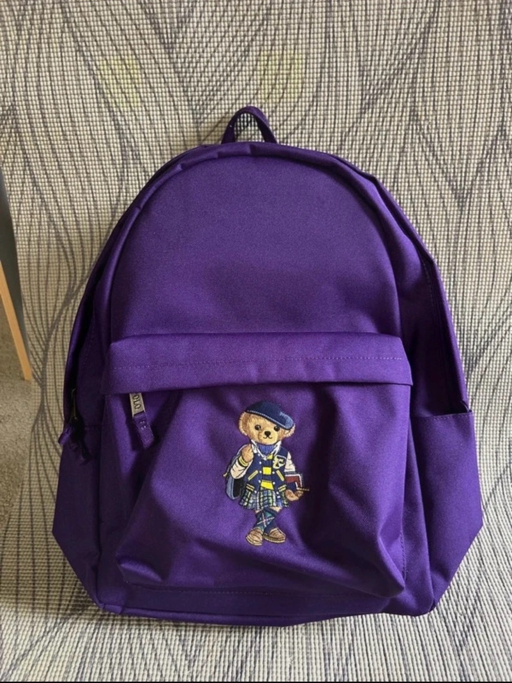 Polo by Ralph Lauren Purple Kids Backpack with Embroidered Bear